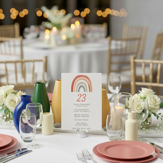 虹の結婚式テーブルナンバーカード ゲスト名リスト 招待状