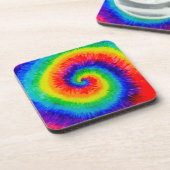 虹の絞り染めアルコールインク コースター (左側)