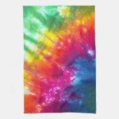虹の絞り染め キッチンタオル (縦)