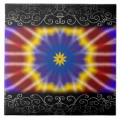 虹の絞り染め タイル (正面)