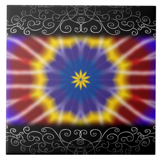 虹の絞り染め タイル (正面)