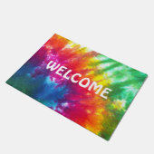 虹の絞り染め ドアマット (アングル)
