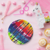 虹の絞り染め ペーパープレート (パーティー)