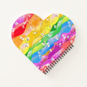 虹の絵文字ブロブかわいいモンスターinプライドカラー ノートブック (裏面)