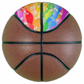 虹の絵文字ブロブかわいいモンスターinプライドカラー バスケットボール (右)