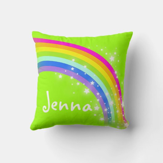 虹の緑の女の子の一流のJennaのクッションの枕 クッション (裏面)