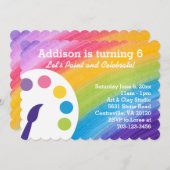 虹の美術パーティー招待状 招待状 (正面/裏面)