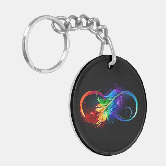 虹の羽のインフィニティシンボル キーホルダー (正面左)
