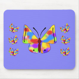 虹の羽を持つ美しい蝶 マウスパッド