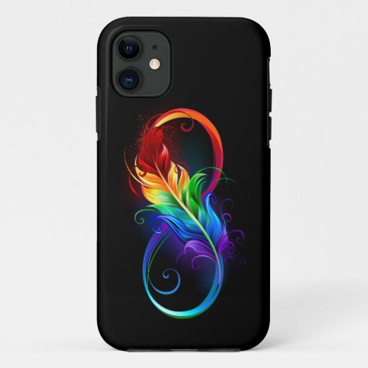 虹の羽根とインフィニティ・シンボル Case-Mate iPhoneケース (裏面)