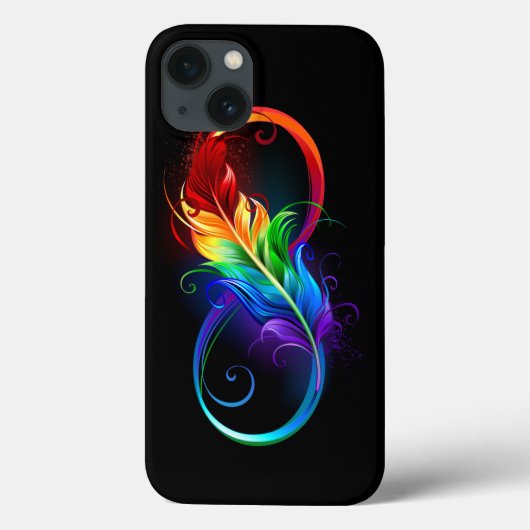 虹の羽根とインフィニティ・シンボル Case-Mate iPhoneケース (裏面)