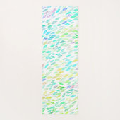 虹の羽葉付けの水彩パターン ヨガマット (裏面)