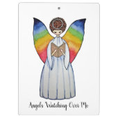 虹の翼の水彩天使読の本 クリップボード (裏面)