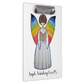 虹の翼の水彩天使読の本 クリップボード (右)