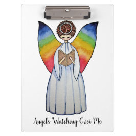 虹の翼の水彩天使読の本 クリップボード