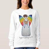 虹の翼の水彩天使読の本 スウェットシャツ (正面)