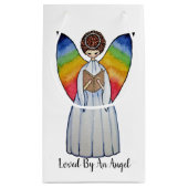 虹の翼の水彩天使読の本 スモールペーパーバッグ (裏面)