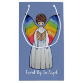 虹の翼の水彩天使読の本 スモールペーパーバッグ (裏面)