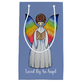 虹の翼の水彩天使読の本 スモールペーパーバッグ