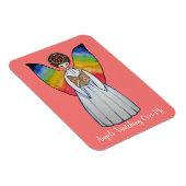 虹の翼の水彩天使読の本 マグネット (右側)