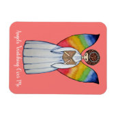 虹の翼の水彩天使読の本 マグネット (横)