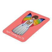 虹の翼の水彩天使読の本 マグネット (左側)