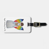 虹の翼の水彩天使読の本 ラゲッジタグ (正面横)