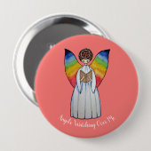 虹の翼の水彩天使読の本 缶バッジ (正面&裏面)