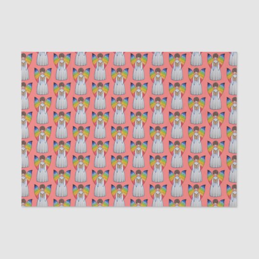 虹の翼の水彩天使読の本 薄葉紙 (正面)