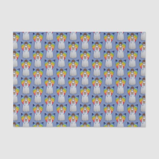 虹の翼の水彩天使読の本 薄葉紙 (正面)