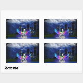 虹の翼を持つユニコーン 長方形シール (シート)