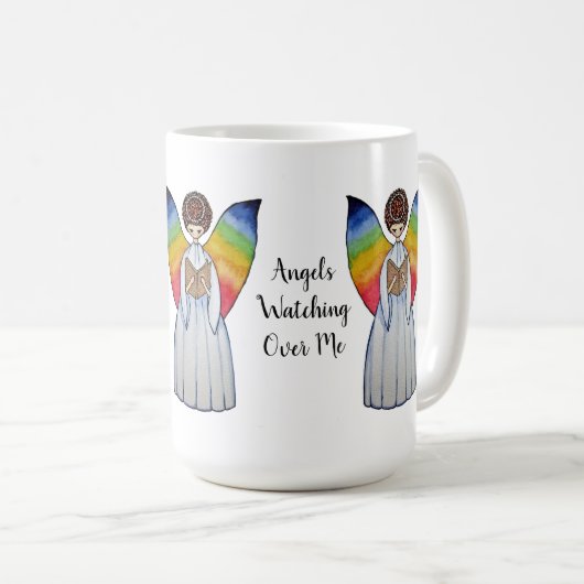 『虹の翼を持つ水彩読天使』 コーヒーマグカップ (正面右)