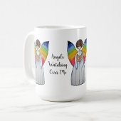 『虹の翼を持つ水彩読天使』 コーヒーマグカップ (正面左)