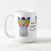 『虹の翼を持つ水彩読天使』 コーヒーマグカップ (左)