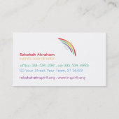 虹の翼を持つ鳩 名刺 (裏面)