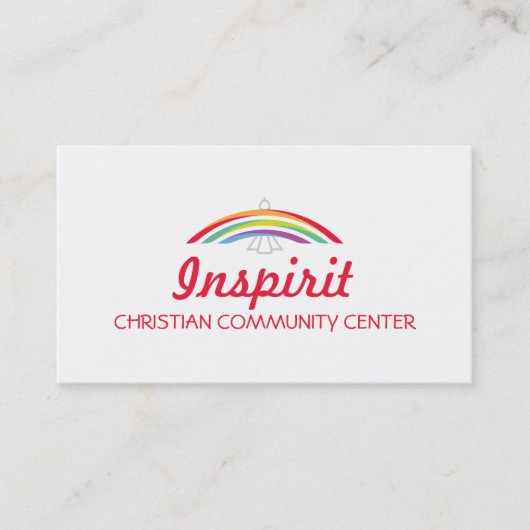 虹の翼を持つ鳩 名刺 (正面)