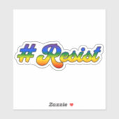 虹の背景でハッシュタグに抵抗 シール (シート)