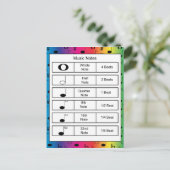 虹の背景に関するミュージックノート ポストカード (スタンド正面)