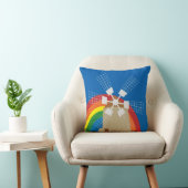 虹の背景の風車 クッション (椅子)
