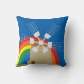 虹の背景の風車 クッション (裏面)
