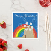 虹の背景の風車 スタンダードカクテルナプキン (インサイチュ)