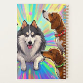 虹の背景を持つ犬の子犬 プランナー手帳 (裏面)