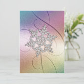 虹の背景クリスタルスノーフレーク 招待状 (スタンド正面)