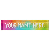 虹の背景 – 自分カスタマイズのデスク名 デスクネームプレート (正面)