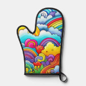 虹の背景 鍋つかみ (正面)