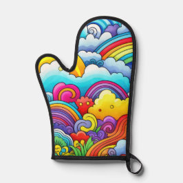 虹の背景 鍋つかみ