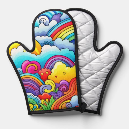 虹の背景 鍋つかみ (正面/裏面)