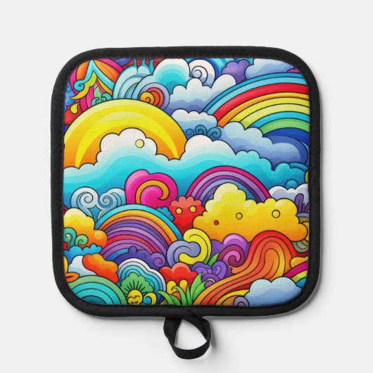 虹の背景 鍋敷き (正面)