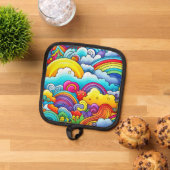 虹の背景 鍋敷き (トップダウン)