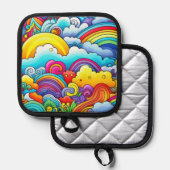 虹の背景 鍋敷き (正面/裏面)